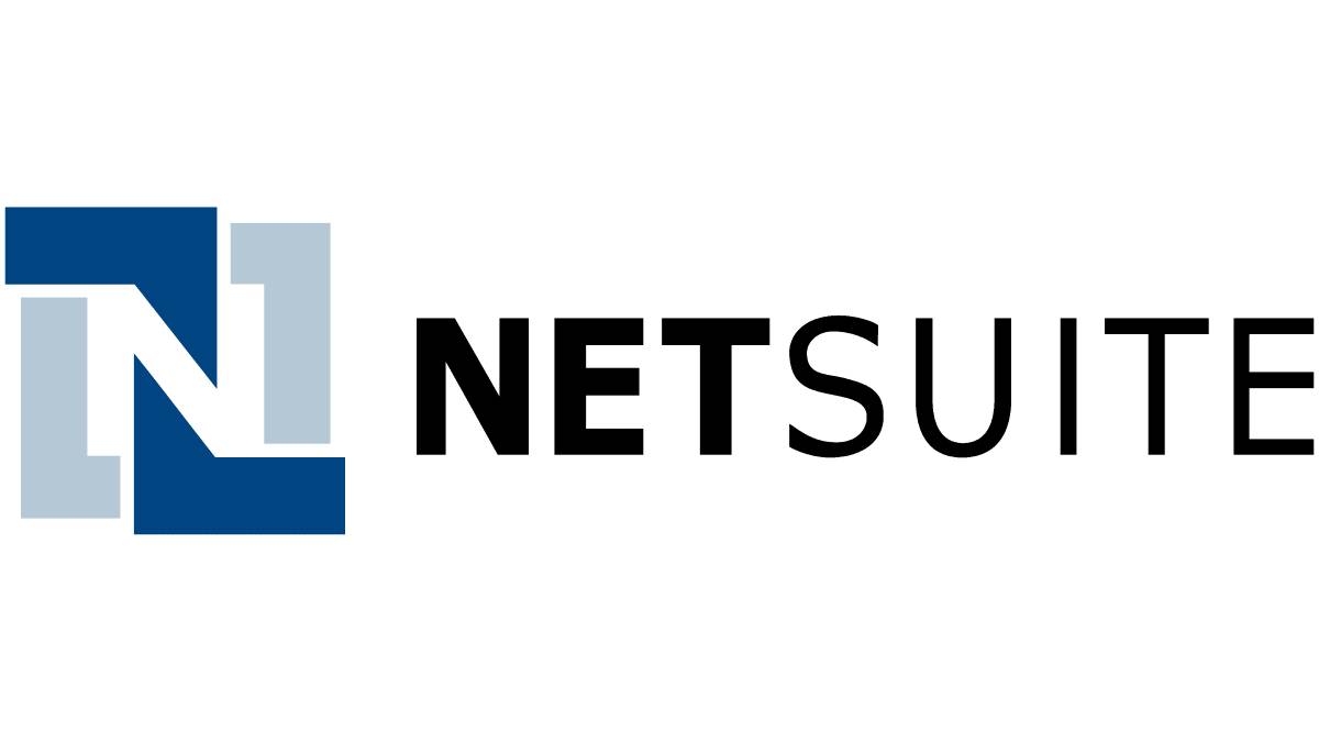 Logo of NetSuite featuring a stylized blue N symbol next to the text NETSUITE in bold black letters.