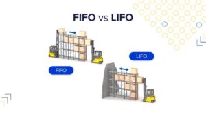 Graphical representation of data structures: FIFO (First In, First Out) and LIFO (Last In, First Out), with numbered stacks.